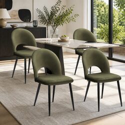 Friendly Dining Chairs Set of 4 in Velvet Green