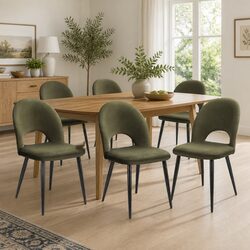 Your New Set of 6 Green Velvet Dining Chairs Awaits