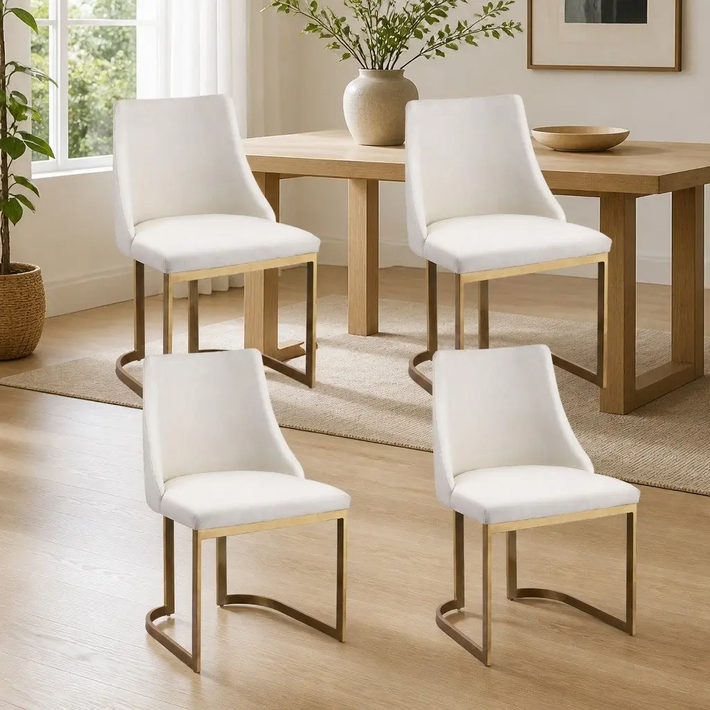 Set of 4 Padded Dining Chairs for Comfort and Style