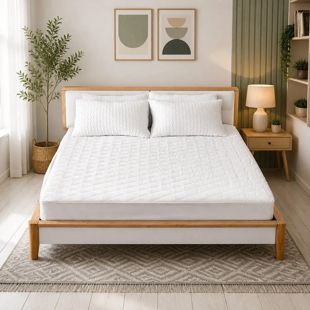 King Mattress Protector Waterproof Microfiber Fitted Quilted Dust Mite Allergen