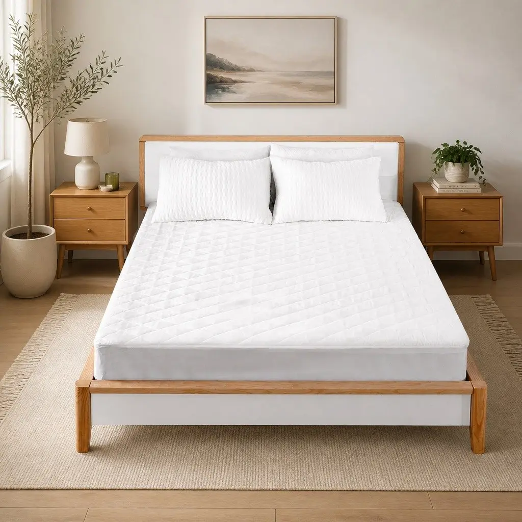 Single Mattress Protector Waterproof Microfibre Fitted Cover Hypoallergenic 188cm x 91cm