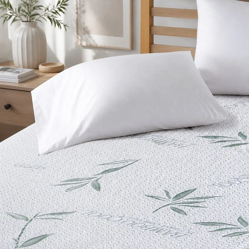 King Single Fitted Mattress Protector Waterproof Breathable Dust Mite Allergen 35cm or 40cm Depth