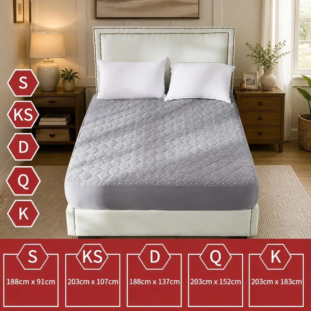 Mattress Protector Fitted Waterproof Bamboo Charcoal Queen Size Anti-Bacterial and Moisture-Wicking
