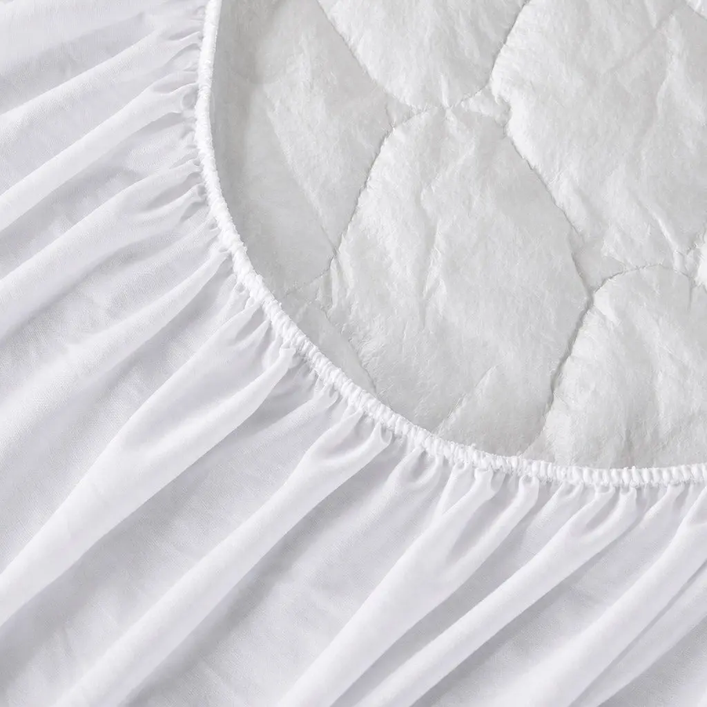 Mattress Protector Quilted Bamboo Fibre Waterproof Fitted 40cm Elastic King Single