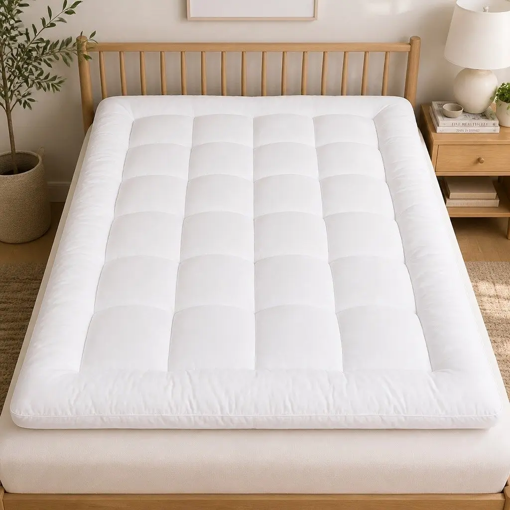 Mattress Topper Extra Thick Pillowtop Bamboo Breathable Double Bed
