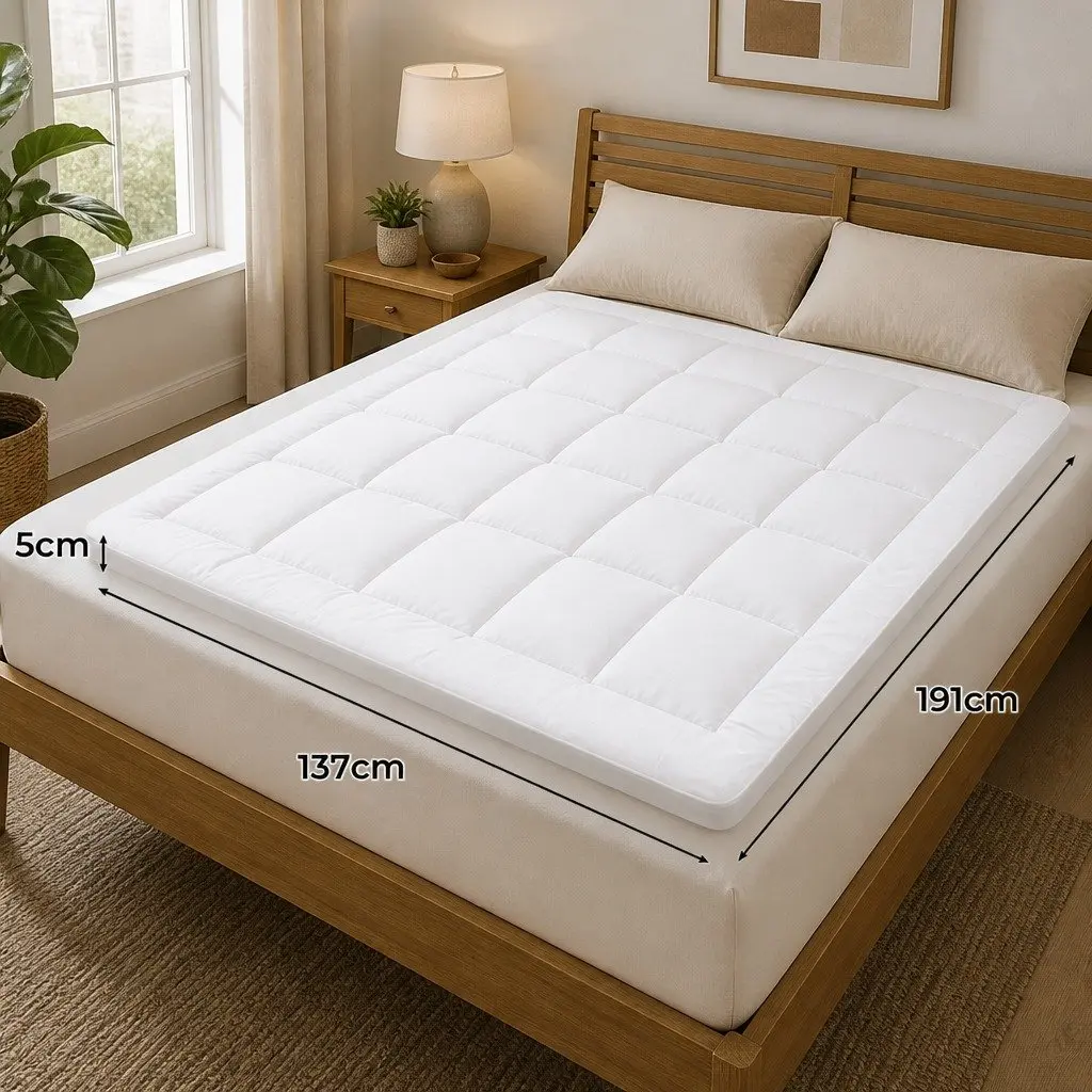 Mattress Topper Extra Thick Pillowtop Bamboo Breathable Double Bed