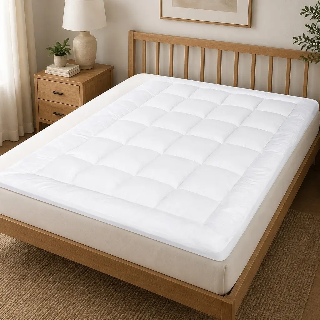Mattress Topper Extra Thick Pillowtop Bamboo Breathable Double Bed