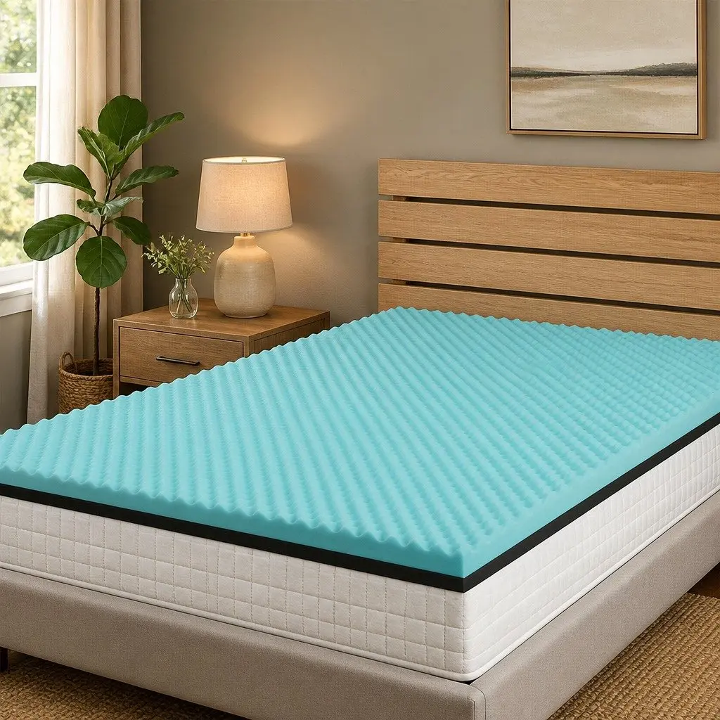 Gel Memory Foam Mattress Topper 8CM Cool Comfort Ergonomic Support Double Bed