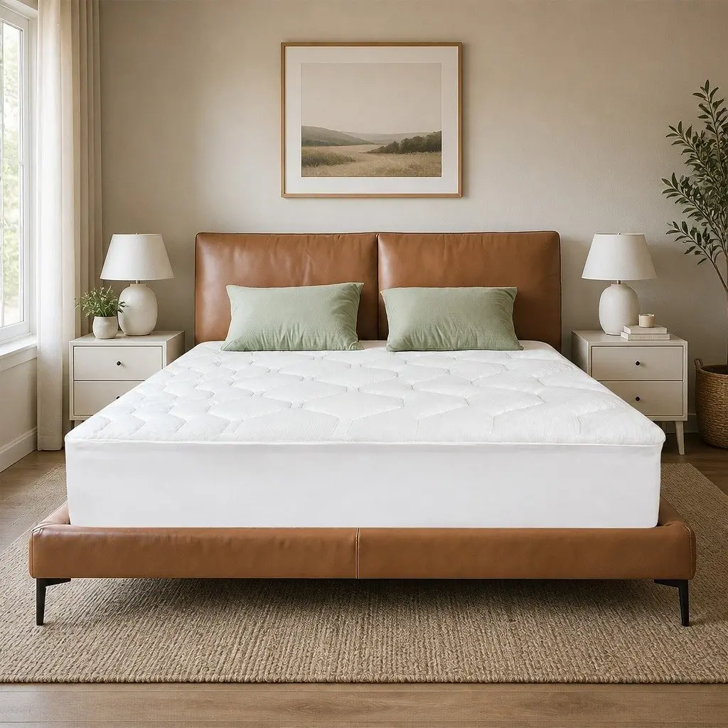 King Mattress Topper Memory Foam Bamboo Cover Cooling Pressure Relief 203cm x 183cm x 3cm