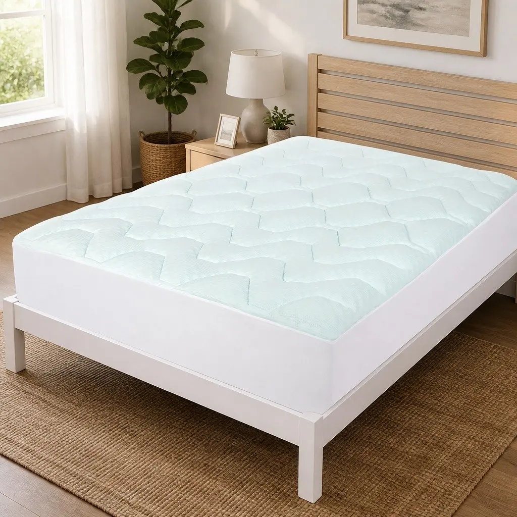 Memory Foam Queen Mattress Topper Egg-Crate Bamboo Cover 3cm Thick