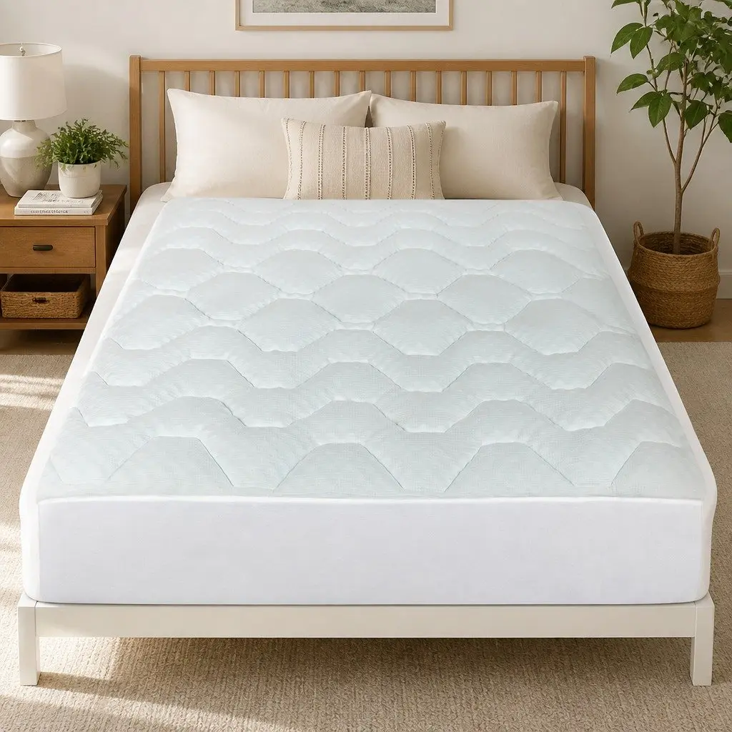 Memory Foam Queen Mattress Topper Egg-Crate Bamboo Cover 3cm Thick