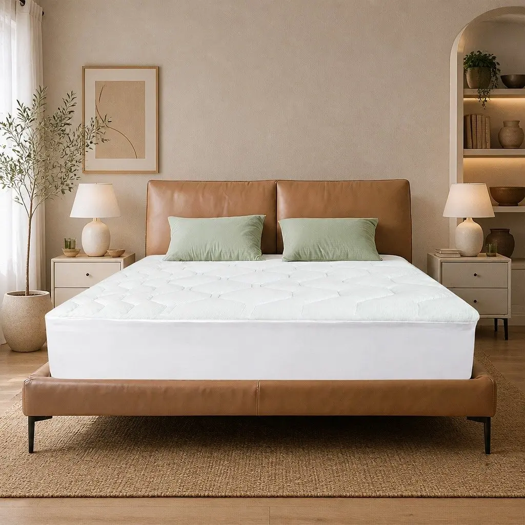 Memory Foam Queen Mattress Topper Egg-Crate Bamboo Cover 3cm Thick