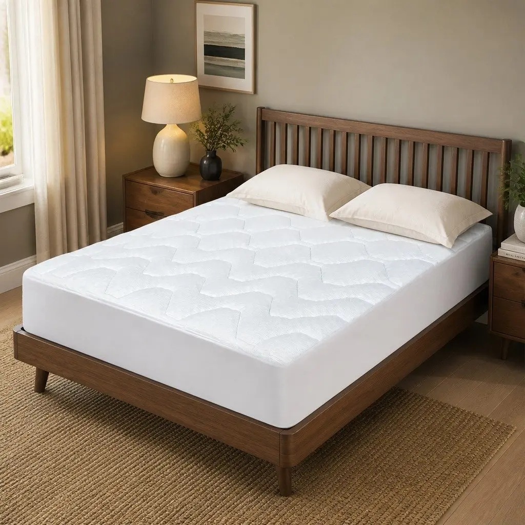 Memory Foam Queen Mattress Topper Egg-Crate Bamboo Cover 3cm Thick