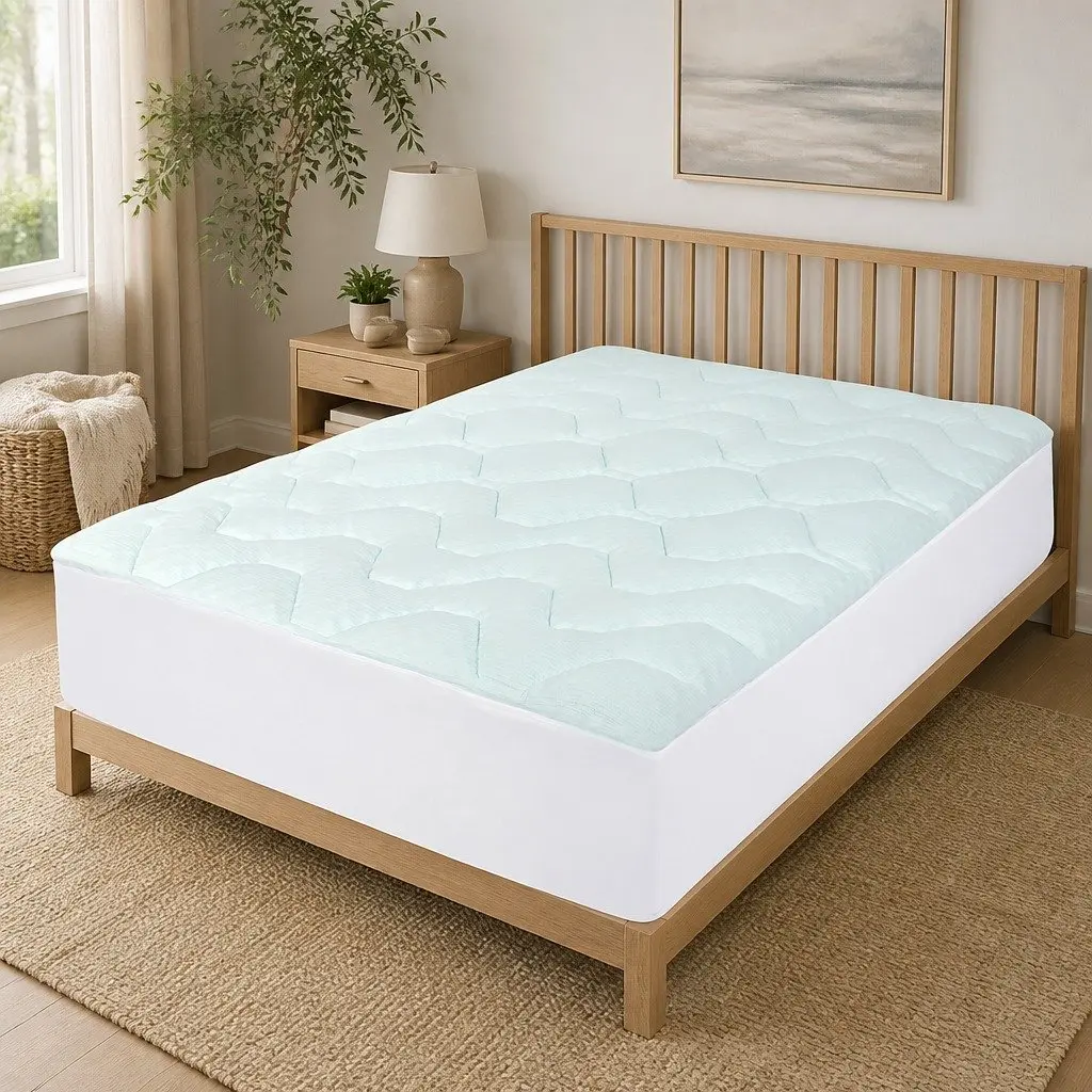 Single Mattress Topper Memory Foam Bamboo Fibre Cover Deep Pocket Skirt 91cm x 190cm