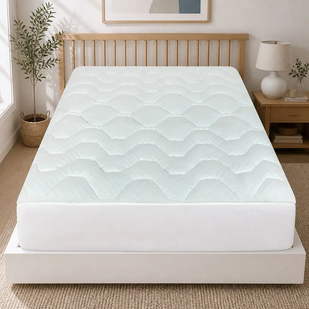 Single Mattress Topper Memory Foam Bamboo Fibre Cover Deep Pocket Skirt 91cm x 190cm
