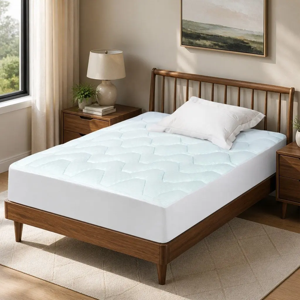 Single Mattress Topper Memory Foam Bamboo Fibre Cover Deep Pocket Skirt 91cm x 190cm