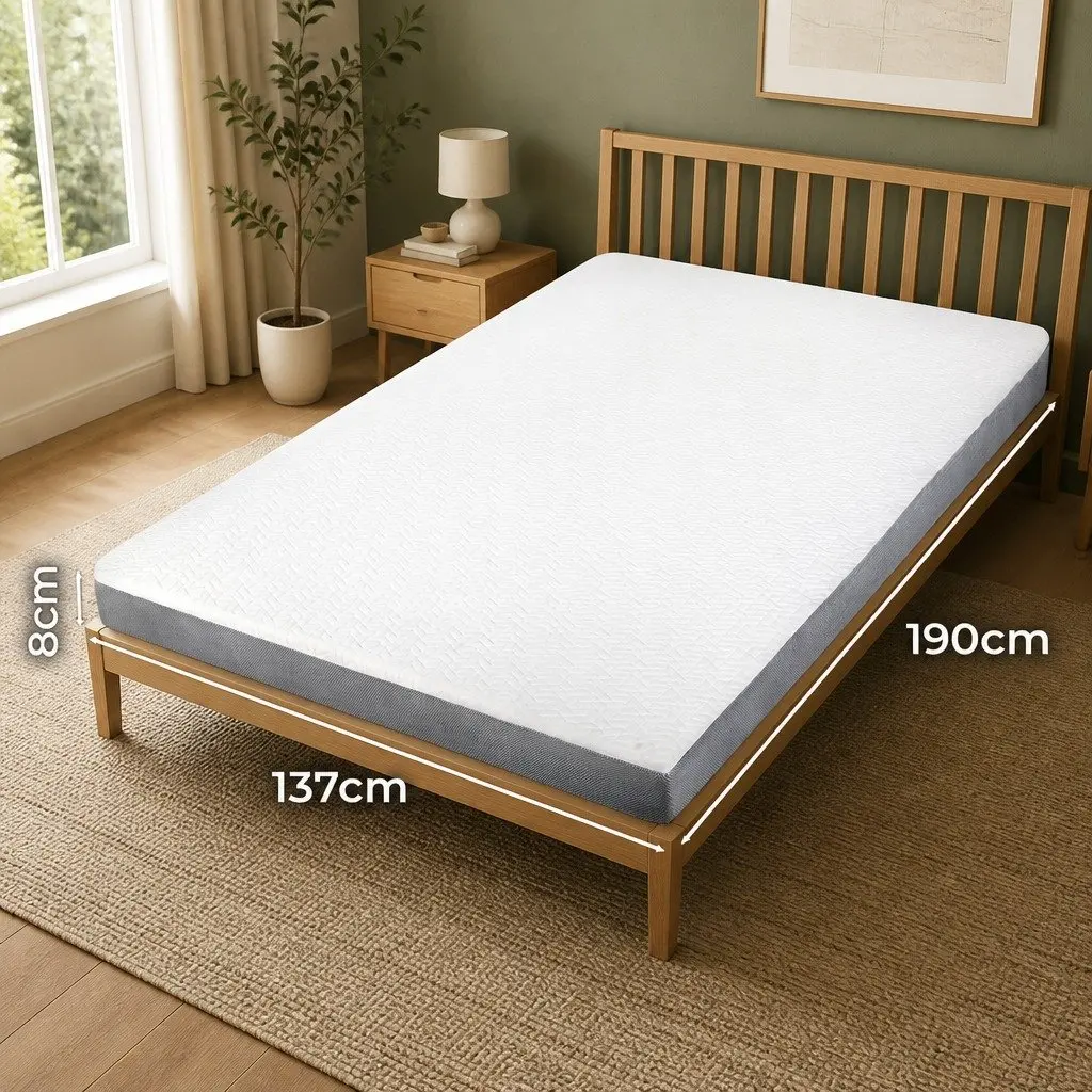 Memory Foam Mattress Topper Dual Layer Double Size Anti-Slip Removable Washable