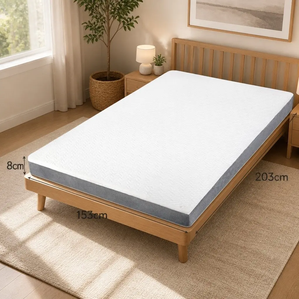 Queen Mattress Topper Memory Foam Dual Layer 8cm