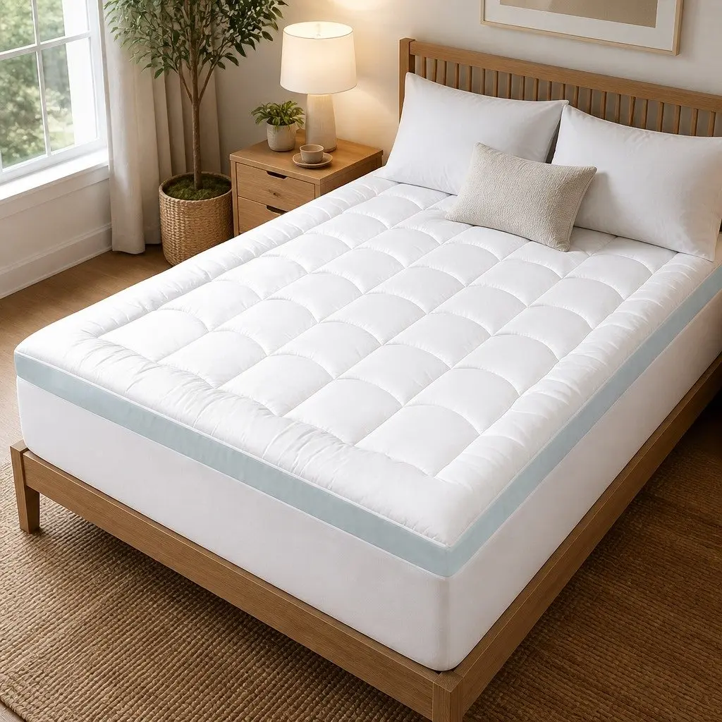 Gel Memory Foam Mattress Topper 8cm Double Size Cooling Pressure Relief