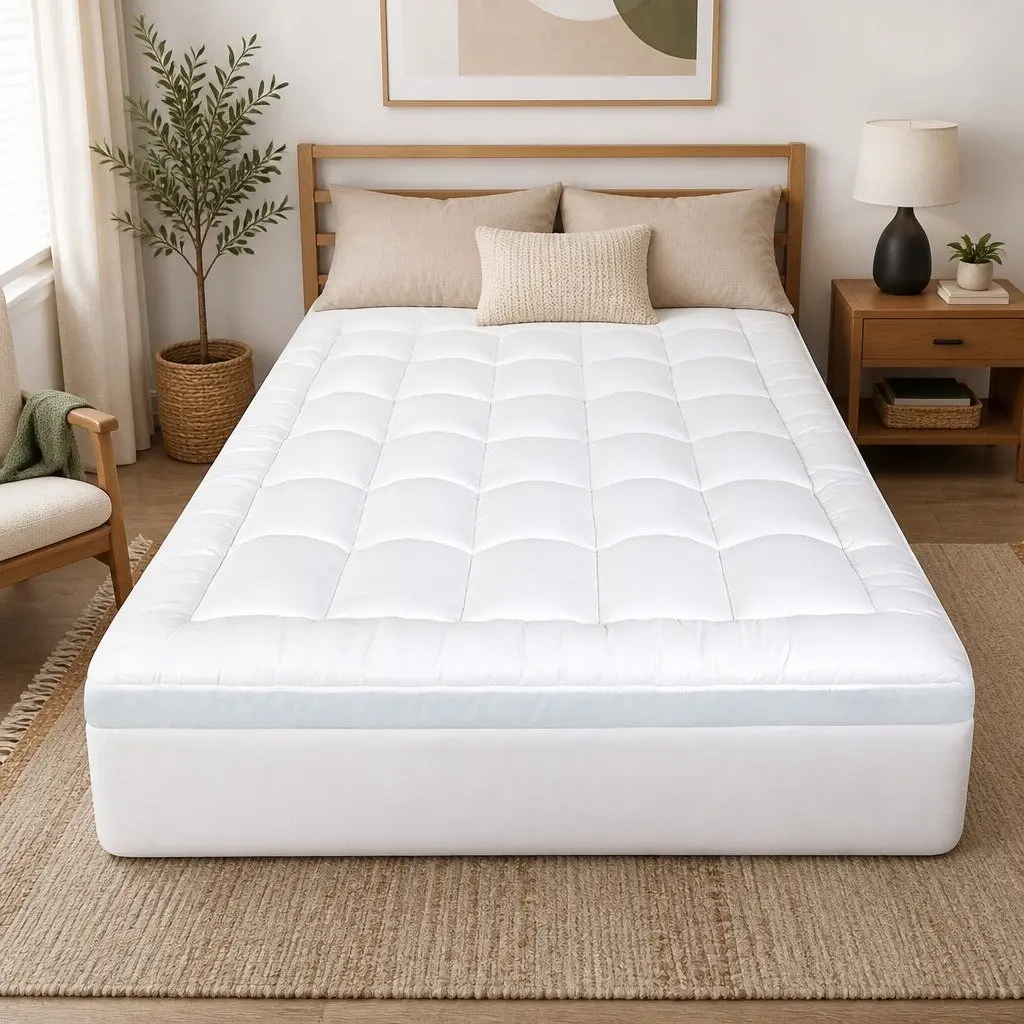 Gel Memory Foam Mattress Topper 8cm Double Size Cooling Pressure Relief