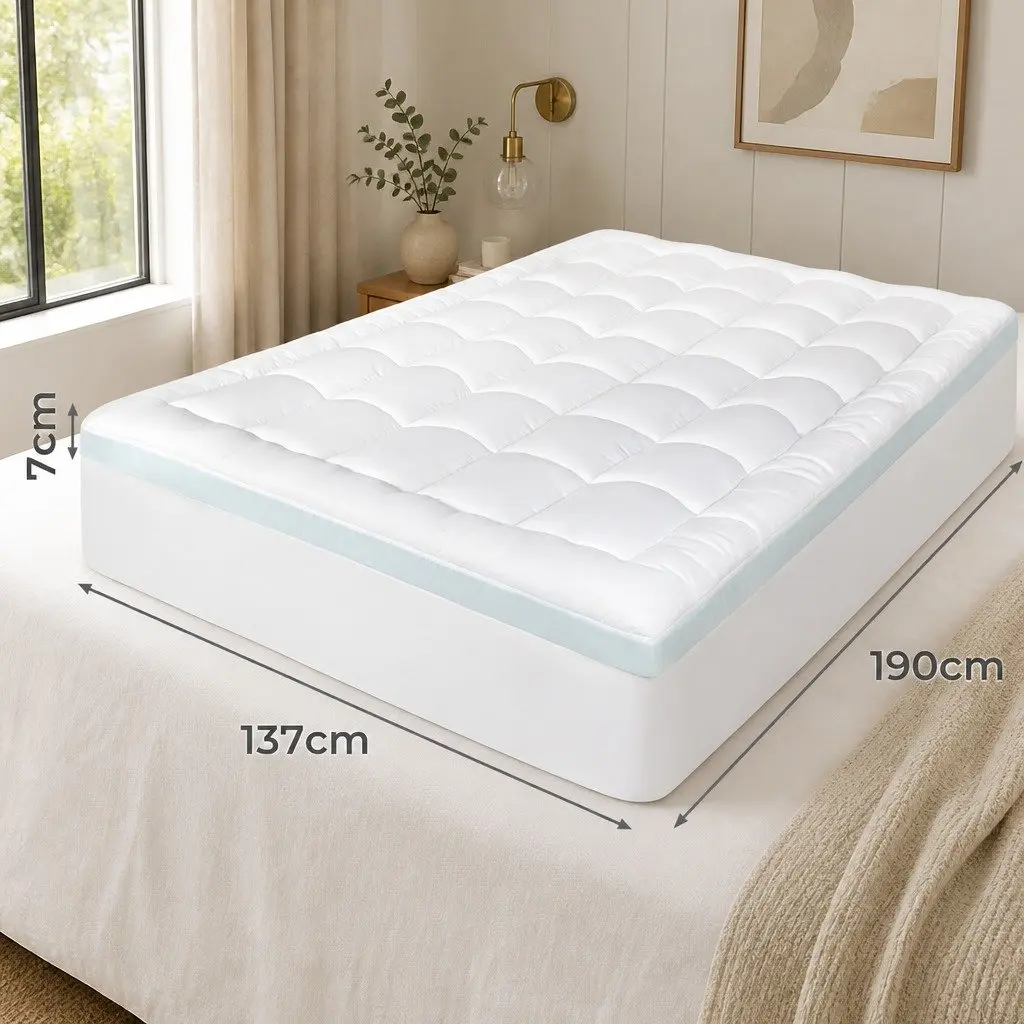 Gel Memory Foam Mattress Topper 8cm Double Size Cooling Pressure Relief