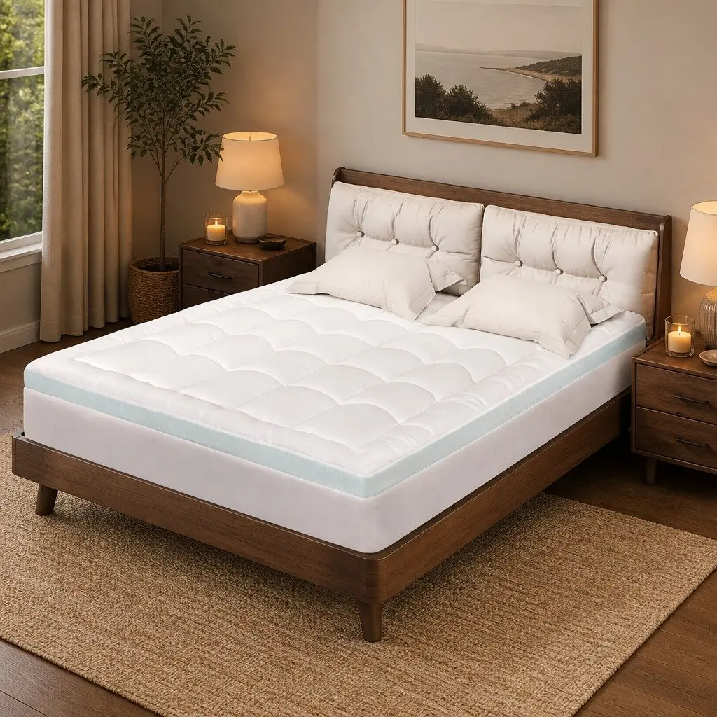 Gel Memory Foam Mattress Topper 8cm Double Size Cooling Pressure Relief