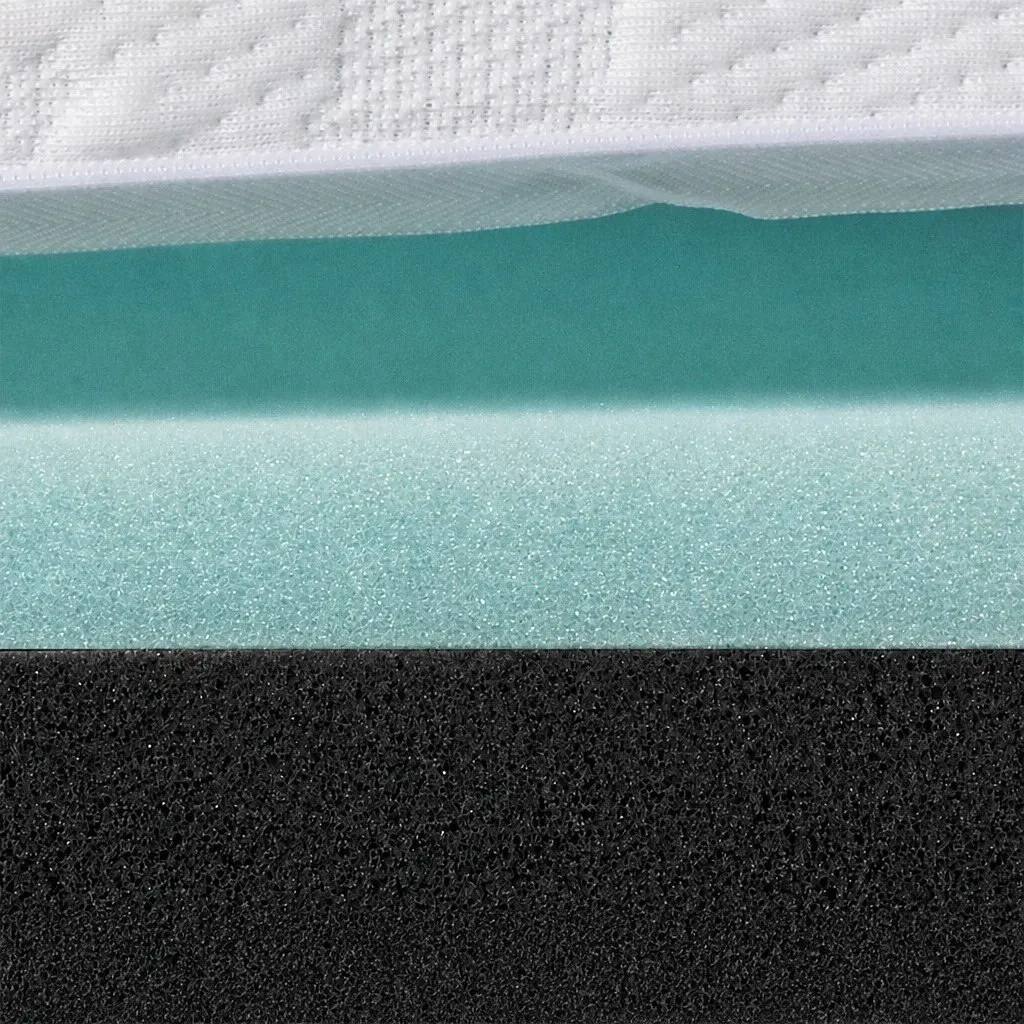 Memory Foam Mattress Topper Dual-Layer Cooling Gel Bamboo Charcoal Double Bed 190cm L x 137cm W x 5cm H