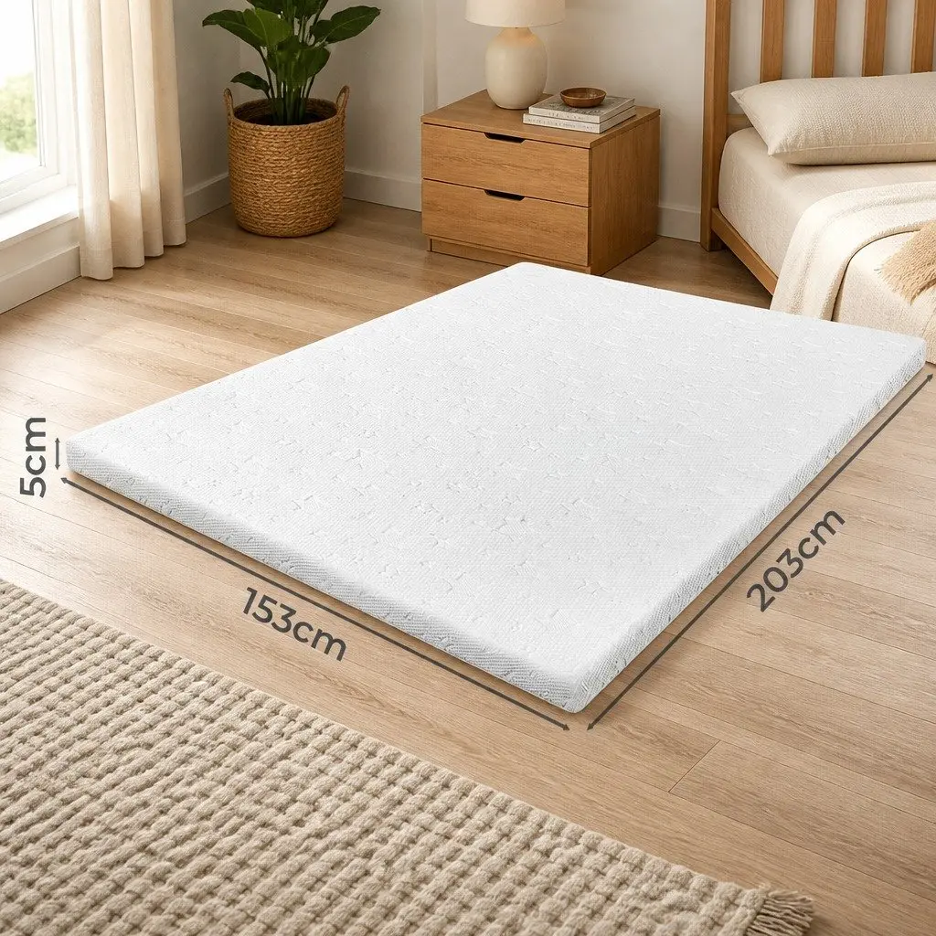 Dual Layer Memory Foam Mattress Topper 5cm King Single Cooling Gel Bamboo