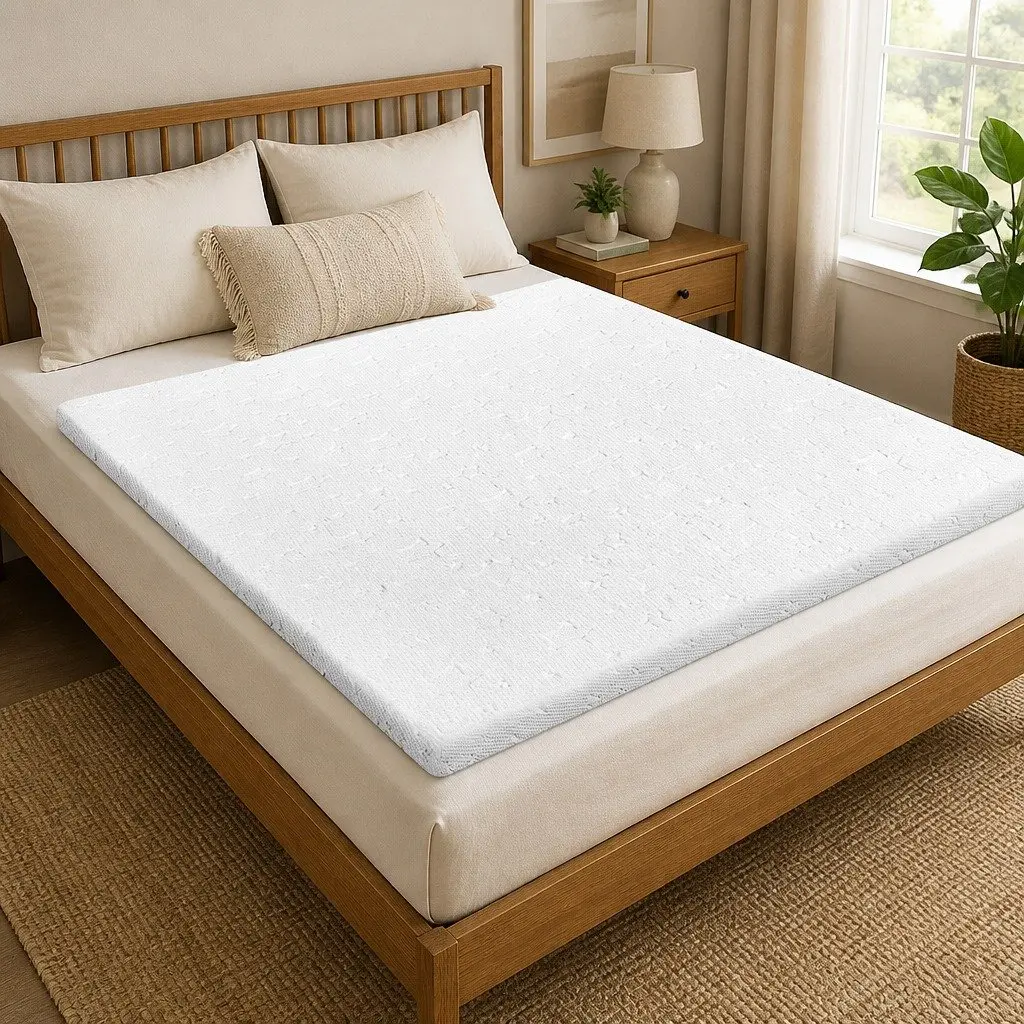 Memory Foam Mattress Topper Single Dual-Layer Cooling Gel Bamboo Charcoal
