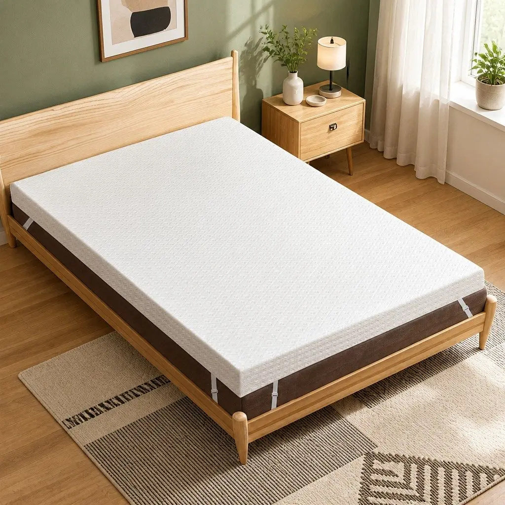 Memory Foam Mattress Topper Dual-Layer 10cm Gel Cooling Pressure Relief