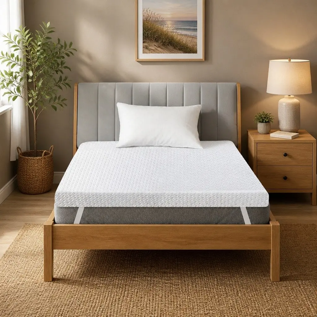 Memory Foam Mattress Topper Dual-Layer 10cm Gel Cooling Pressure Relief