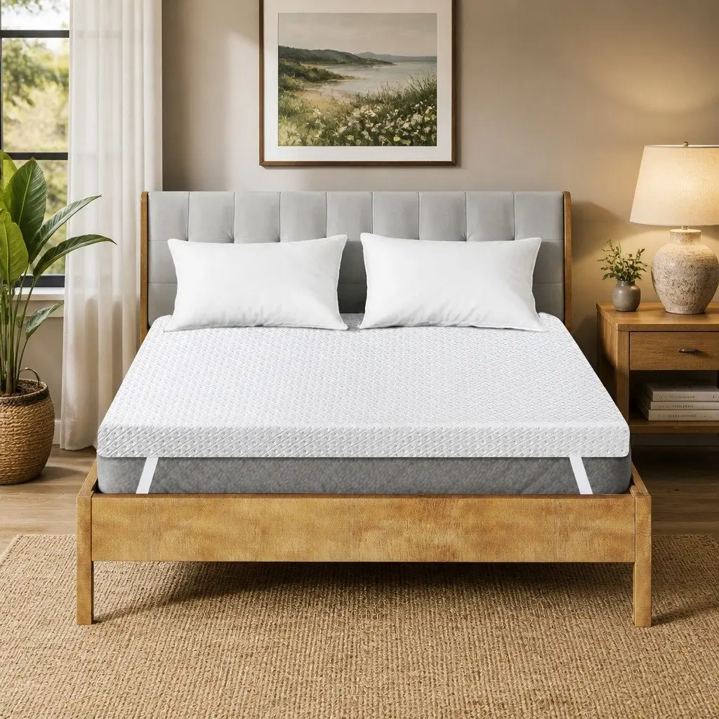 Memory Foam Mattress Topper Dual-Layer Gel Cooling Bamboo Charcoal 10cm Queen