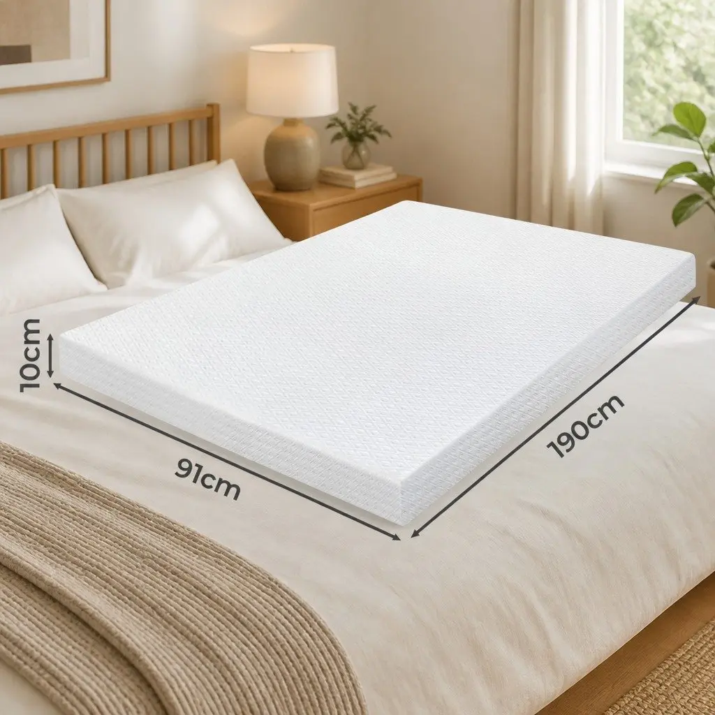Memory Foam Mattress Topper Dual-Layer 10cm Cooling Gel Bamboo Charcoal