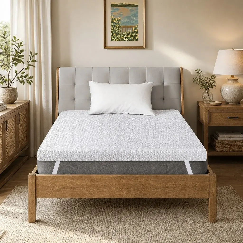 Memory Foam Mattress Topper Dual-Layer 10cm Cooling Gel Bamboo Charcoal