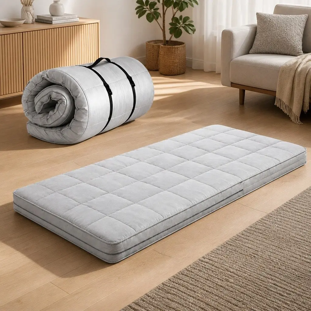 Single Mattress Portable Grey Foldable Foam Sleeping Pad 190cm x 75cm