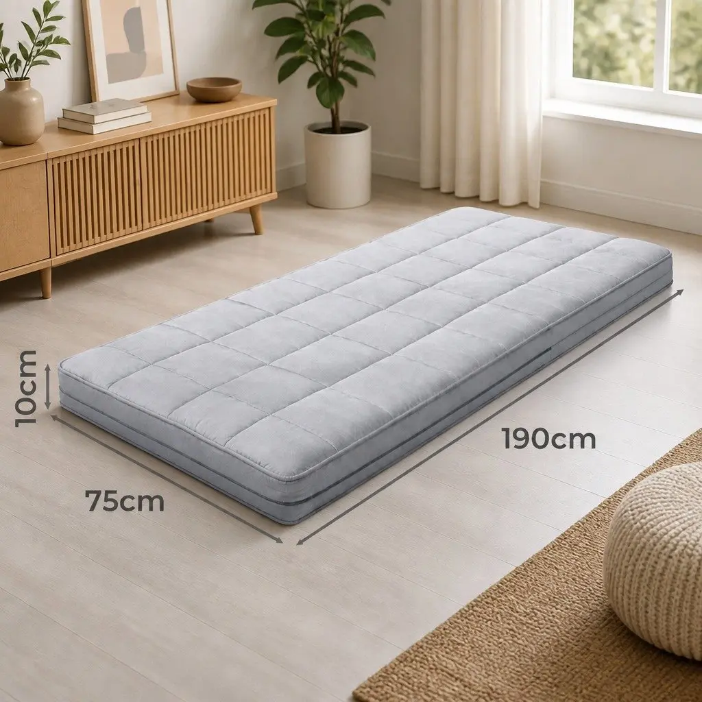 Single Mattress Portable Grey Foldable Foam Sleeping Pad 190cm x 75cm