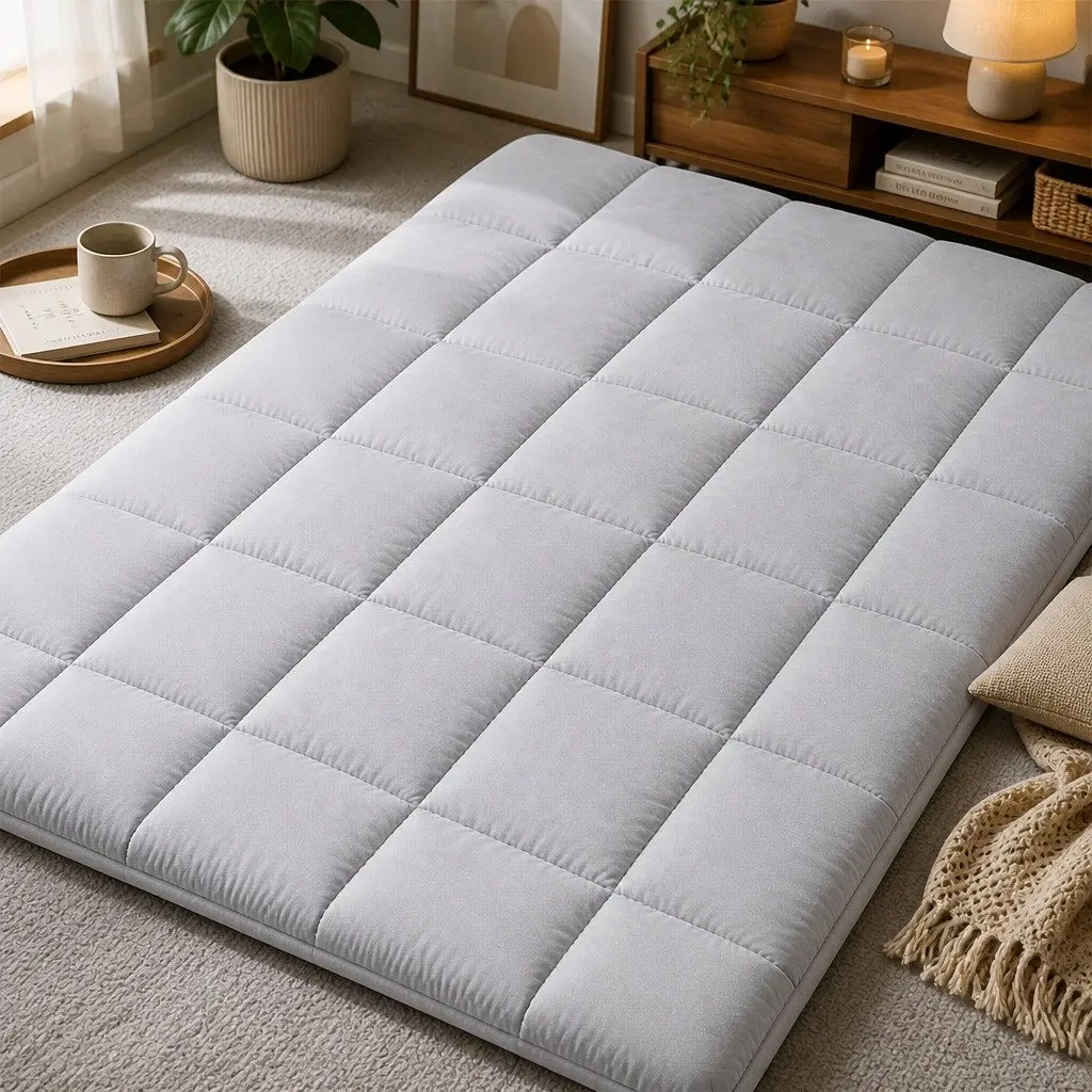 Single Mattress Portable Grey Foldable Foam Sleeping Pad 190cm x 75cm