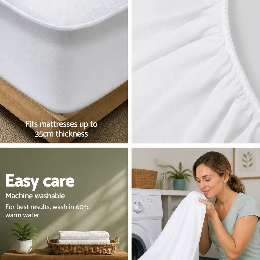 Waterproof Mattress Protector Bamboo Fabric King Size