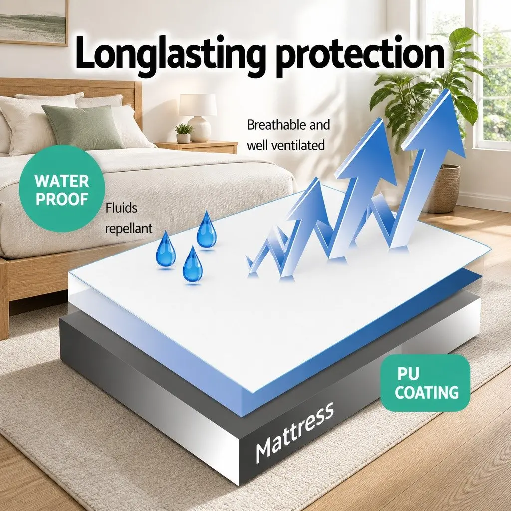 Waterproof Mattress Protector Bamboo Fabric King Size