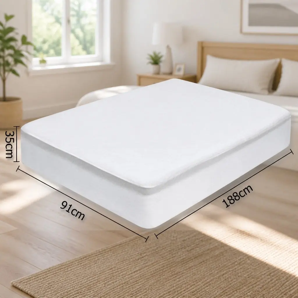 Single Mattress Protector Bamboo Fabric Waterproof Deep Fitted Cover