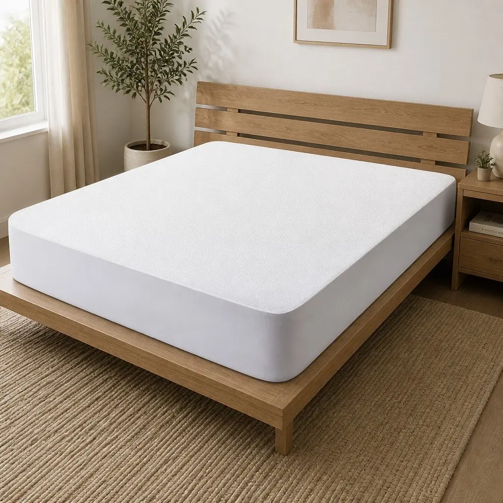 Queen Mattress Protector Bamboo Fabric Water-Resistant Fitted Bed Cover