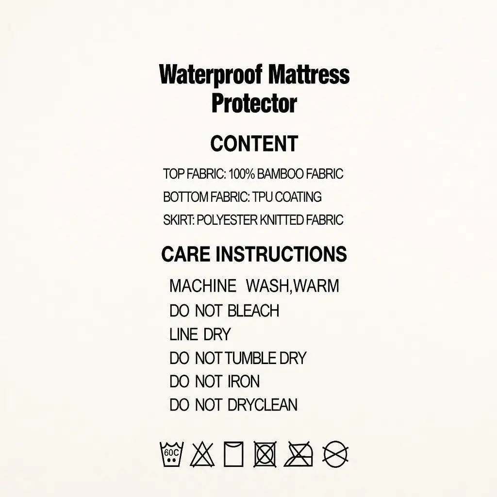Queen Mattress Protector Bamboo Fabric Water-Resistant Fitted Bed Cover
