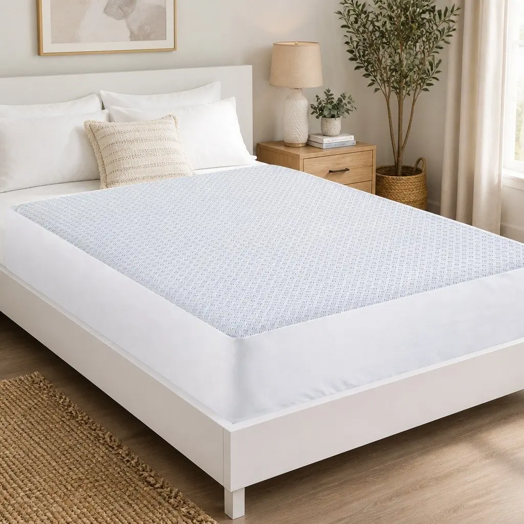 Cooling Mattress Protector Waterproof Deep Pocket Fitted Cover Double Size