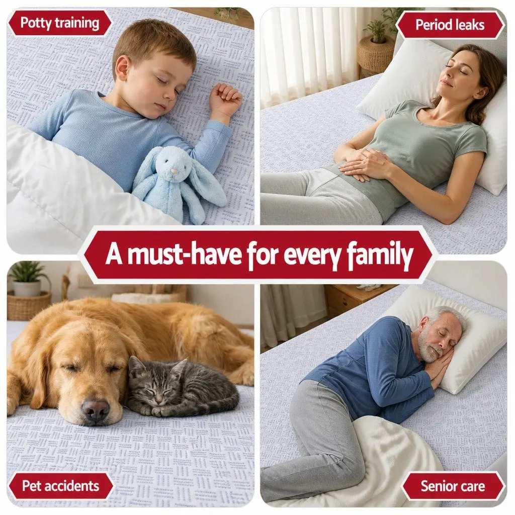 Cooling Mattress Protector Waterproof Deep Pocket Fitted Cover Double Size