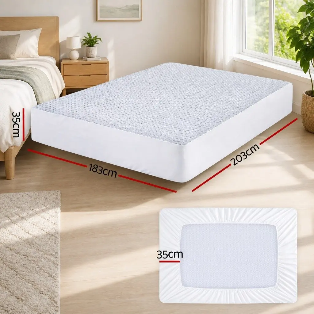 Mattress Protector Cooling Waterproof Deep Pocket Fitted Skirt King Size