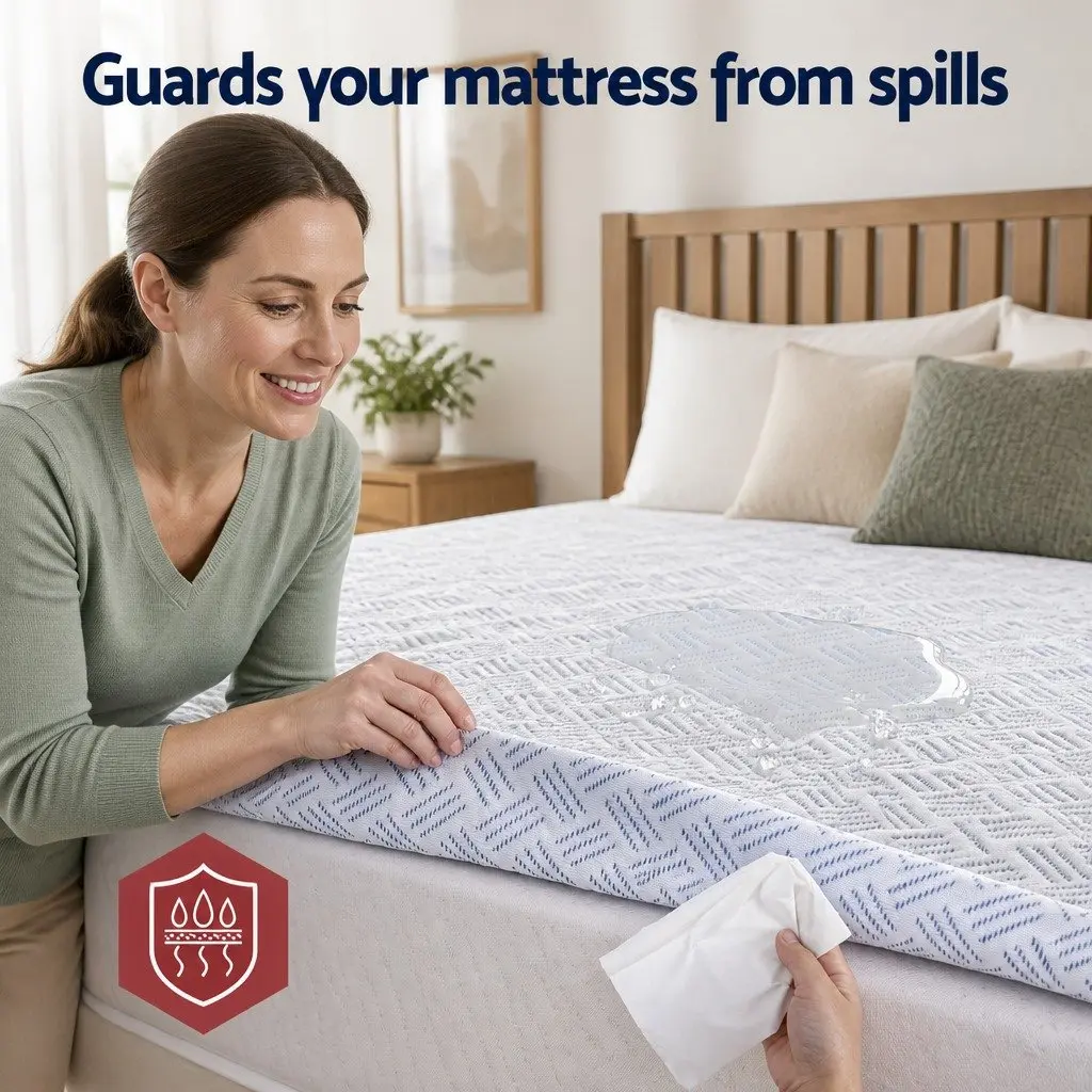 Mattress Protector Cooling Waterproof Deep Pocket Fitted Skirt King Size