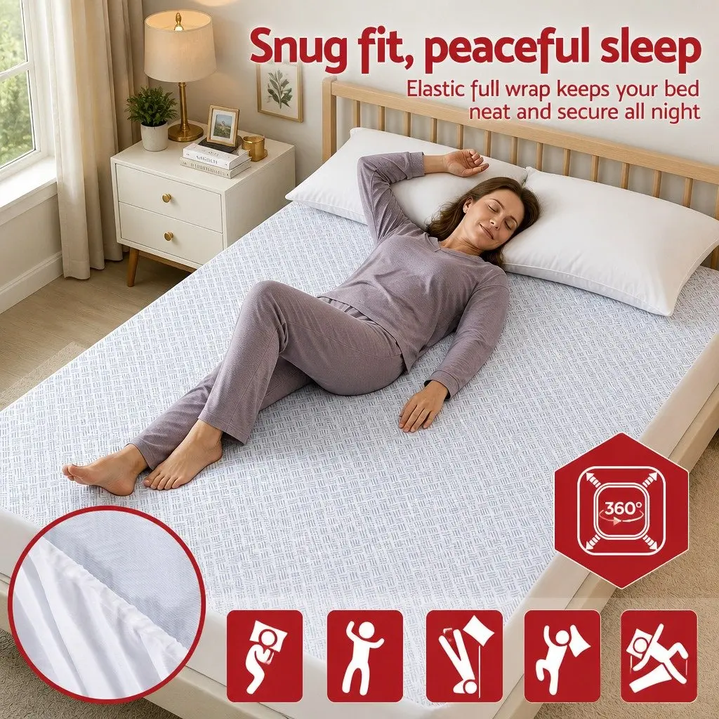 Mattress Protector Cooling Waterproof Deep Pocket Fitted Skirt King Size