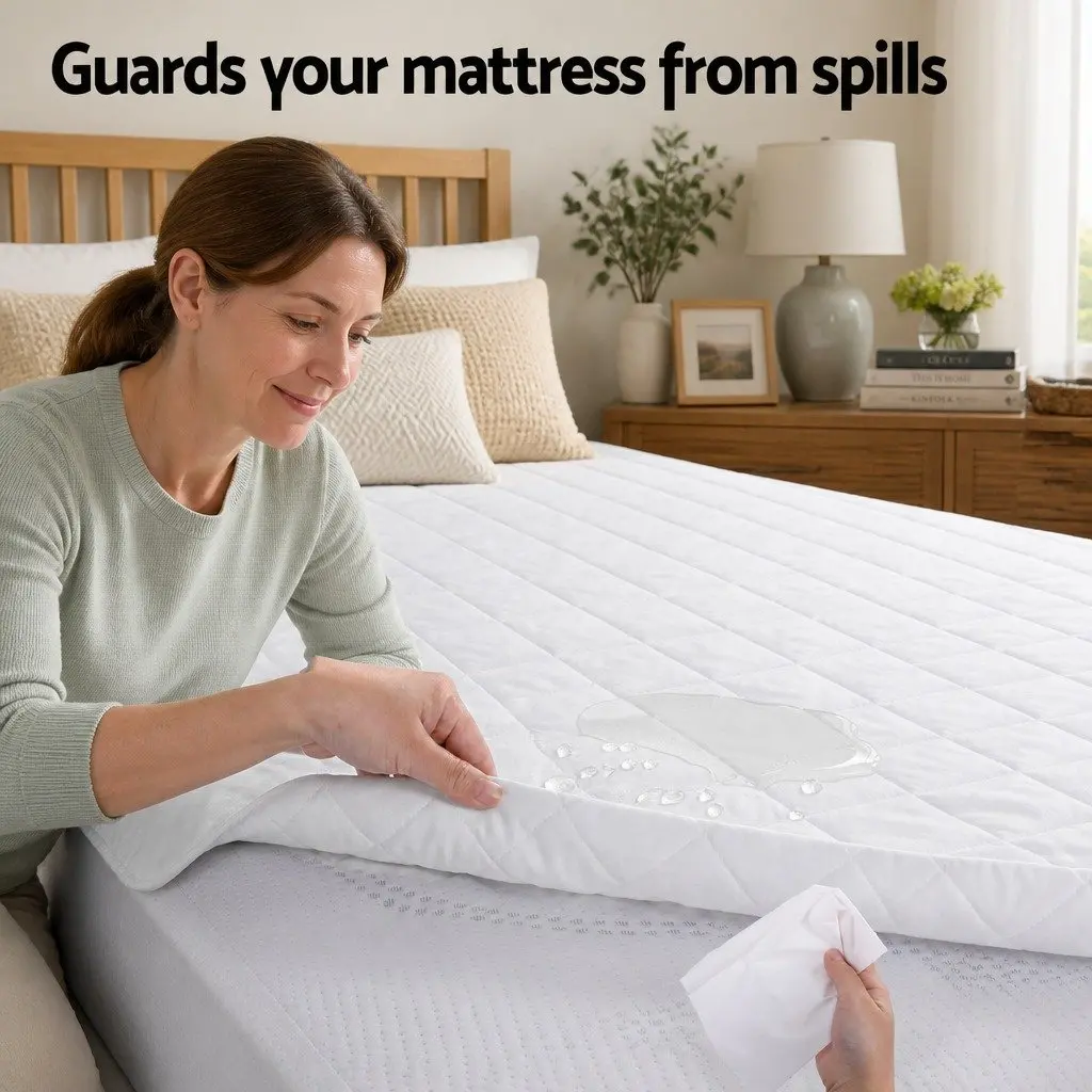 Waterproof Mattress Protector King Single Quilted Cotton Cover 40cm Deep Fitted