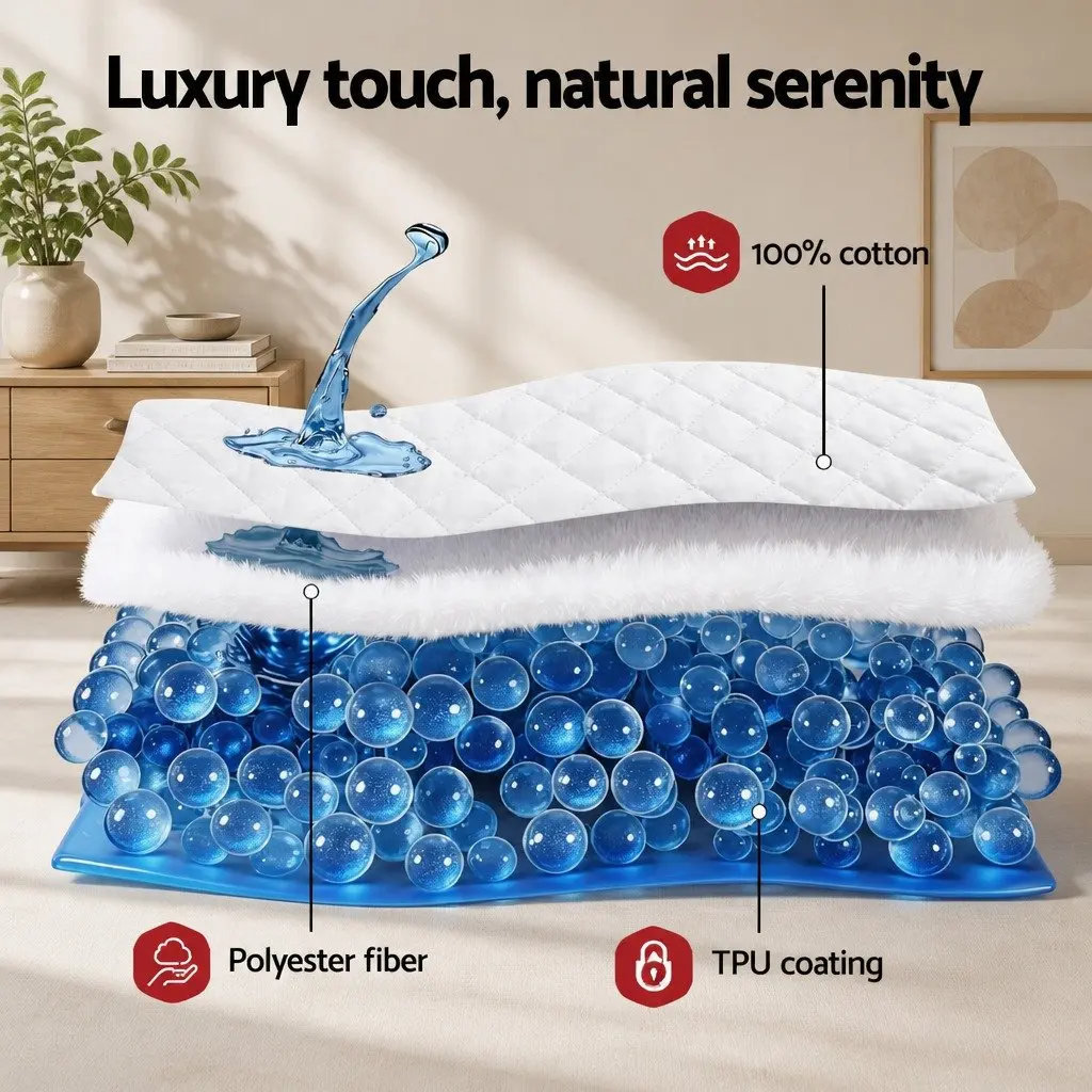 King Size Quilted Waterproof Mattress Protector Cotton Fitted Cover 40cm Deep Skirt