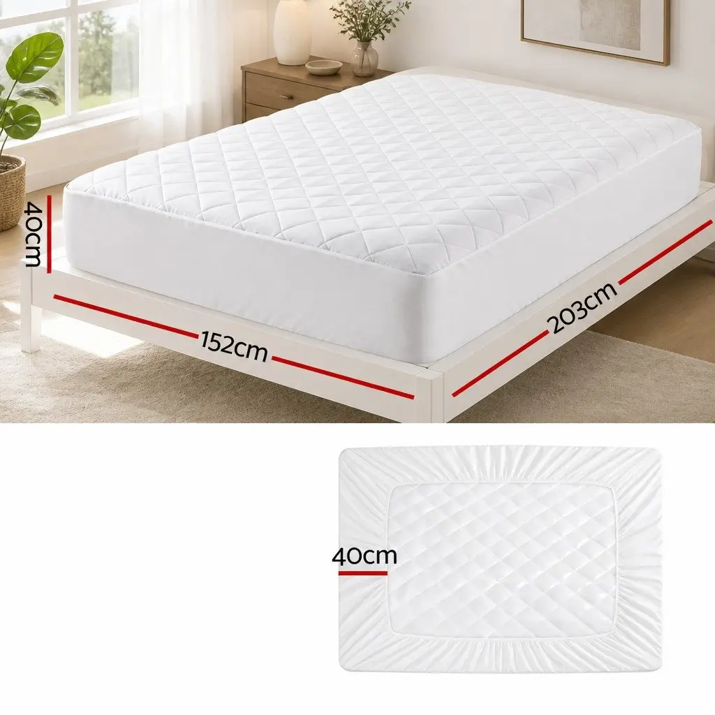Mattress Protector Waterproof Quilted Cotton Queen Size Deep Pocket